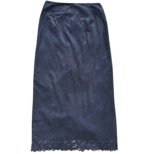 Vintage 1980s Diamond's USA Women’s Medium Faux Suede Skirt Lace Eyelet Western